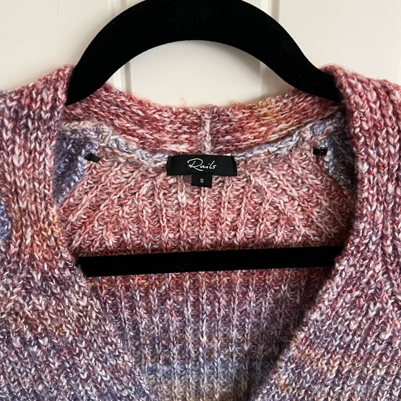 Rails Multicolor Ribbed Knit Button-Front Cardigan — Pastel Stripes - Picture 7 of 9